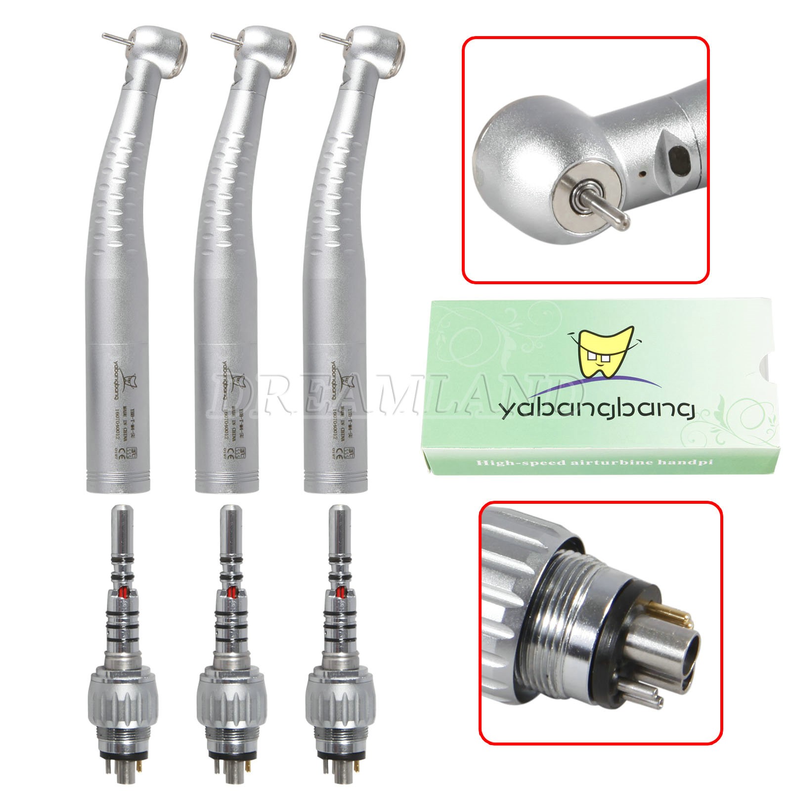 Dental Fiber Optic High Speed Turbine Handpiece w/ KAVO type Multiflex Coupler