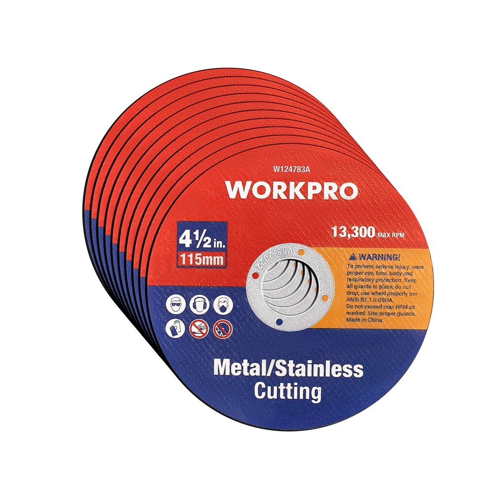 WORKPRO 10-Packs Cut-Off Wheels 4-1/2 x 7/8″ Metal&Stainless Steel Cutting Wheel