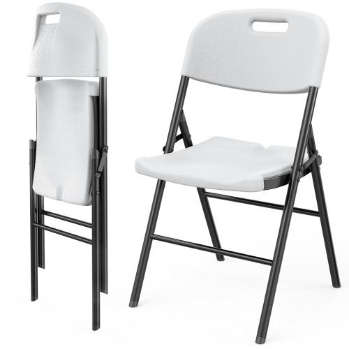 33in Commercial Plastic Folding 2PCS Chairs Stackable Picnic Party In/Outdoor