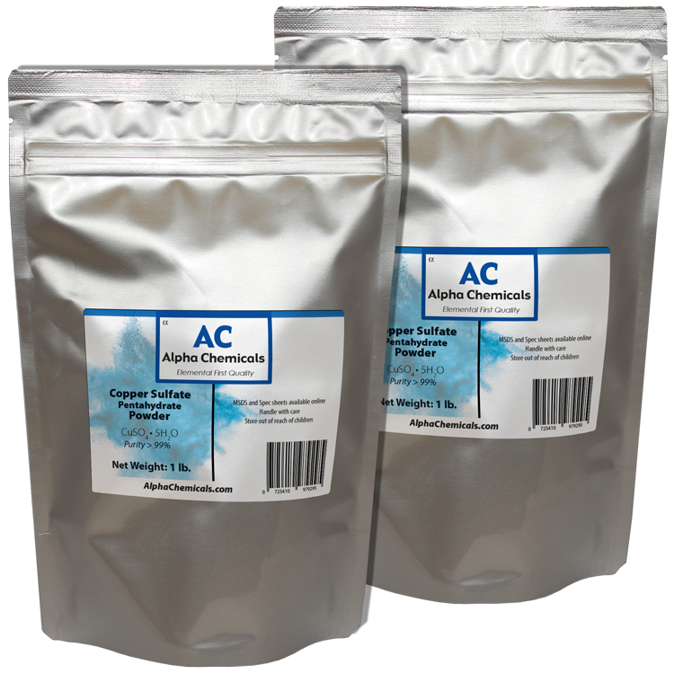2 Pounds – Copper Sulfate Pentahydrate Powder – 99% Pure