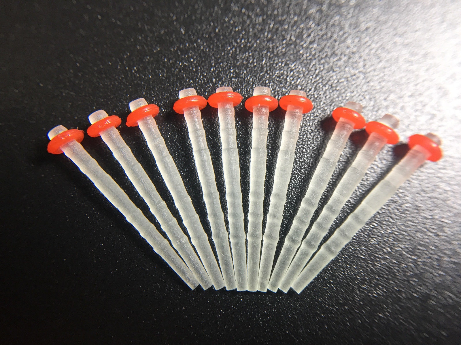 100Pcs Dental Fiber Post Glass Quartz Screw Straight 1.0~1.8mm Ring In Bulk