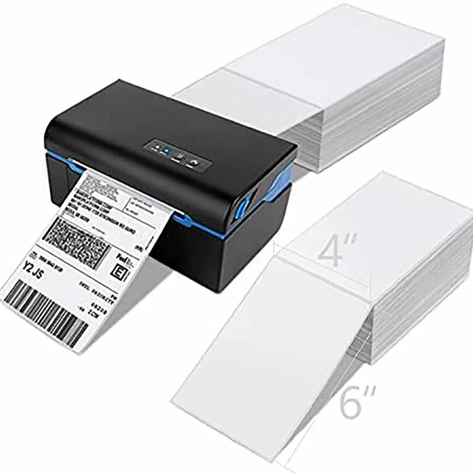 50 Fanfold Direct Thermal Shipping Labels Blank for Zebra and Rollo Printer 4×6
