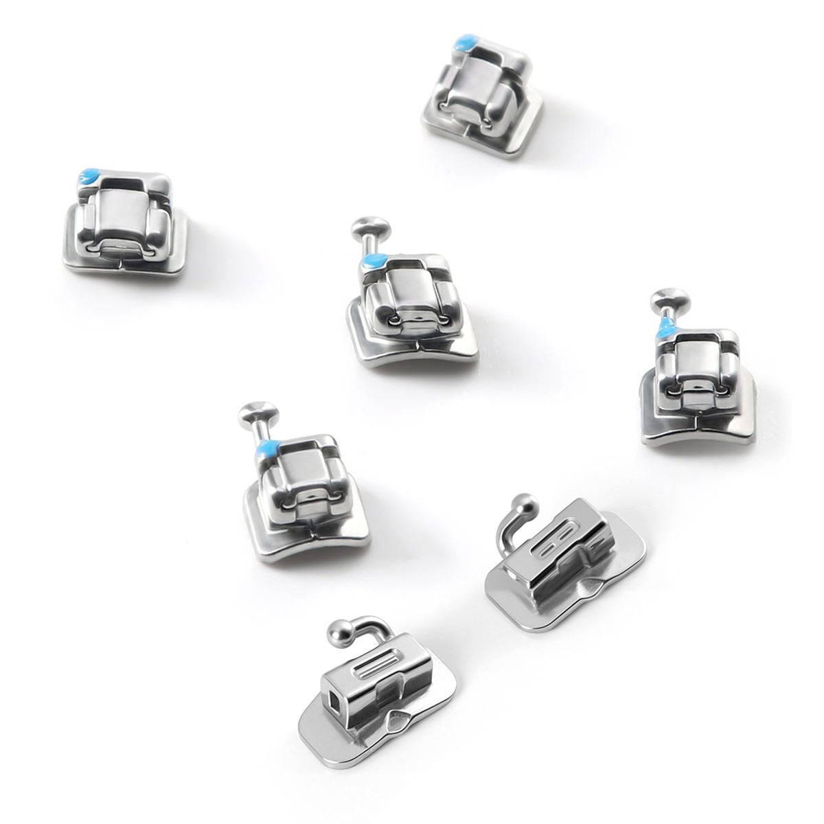 Dental Ortho MIM Monoblock Brackets Brace Self-Ligating MBT/Roth.022 3-4-5 Hooks