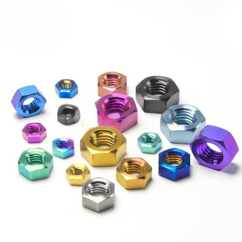 Titanium Hex Nut M4 M5 M6 M8 Nuts Grade 5 Fastener for Bike Motorcycle Car Boat