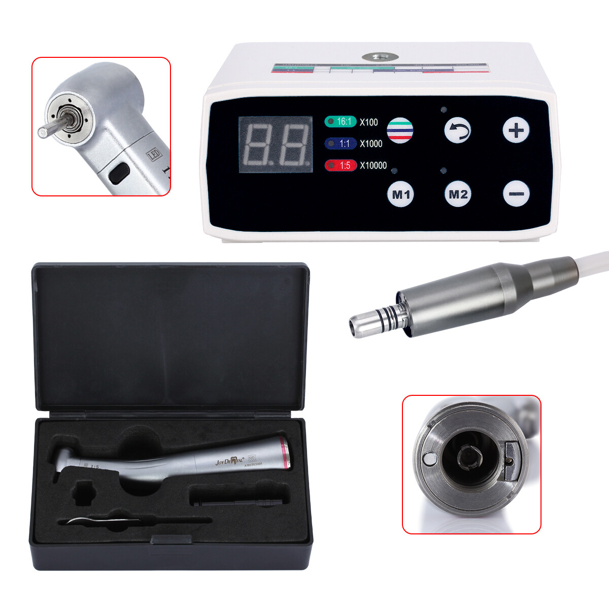 Dental LED Brushless Electric Micro Motor/1:5 Increase Handpiece/FG Diamond Burs
