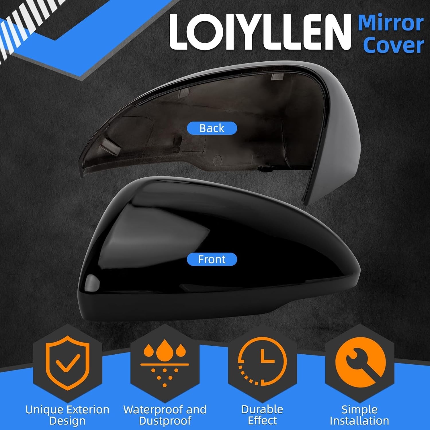 Driver Side Mirror Cover Replacement for Chevrolet Chevy Cruze 2018 2019 – Left