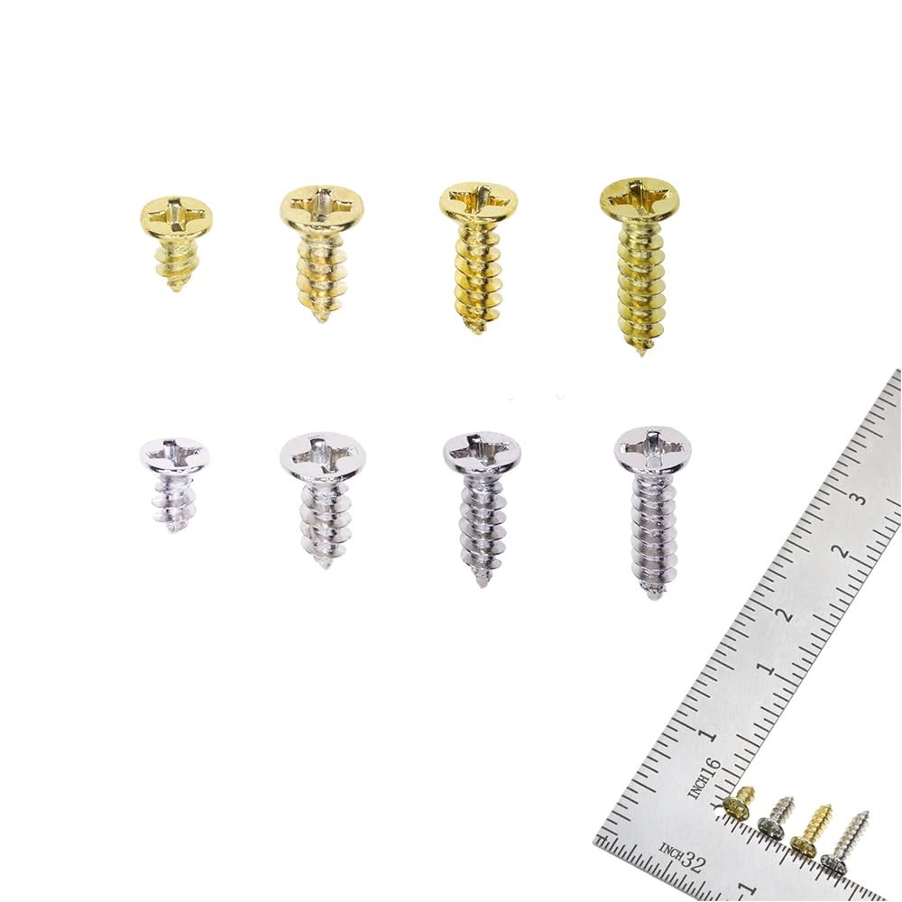 200PCS Small Flat Head Cross Wood Screws Assortment Kit Carbon Steel Self Tappin