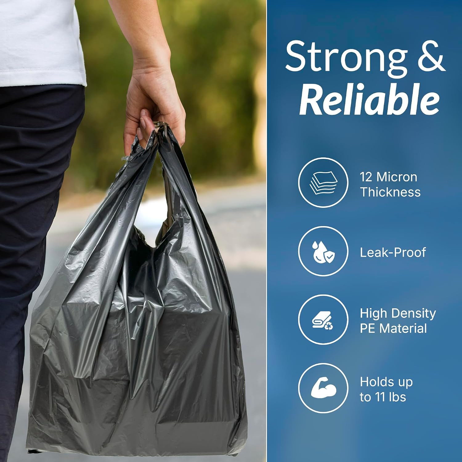 T-Shirt Bags (300 Count) (Black) (11.5″ X 6.5″ X 21″) – Black Plastic Bag