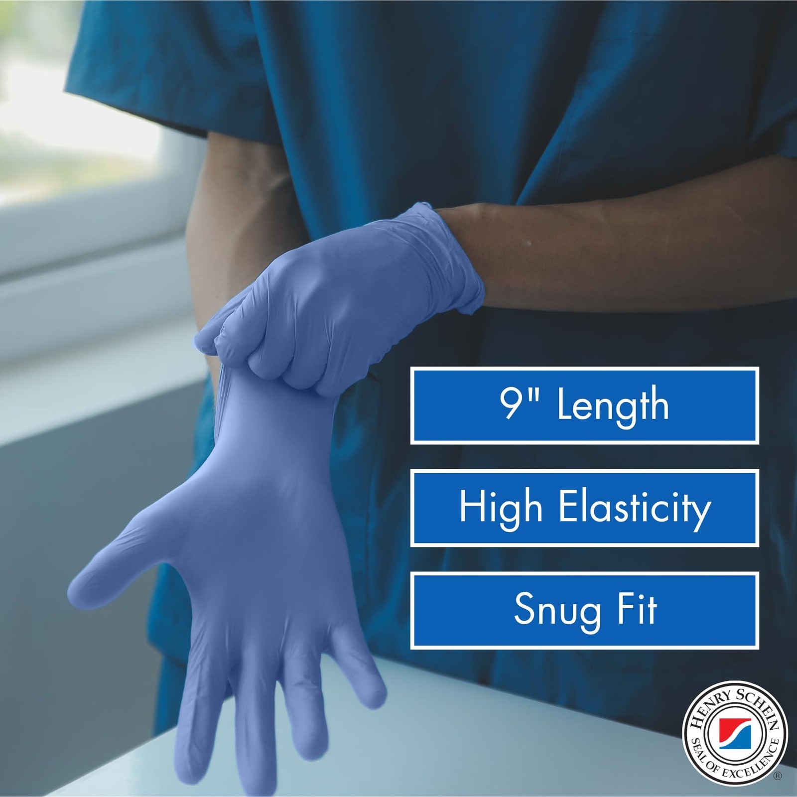 Henry Schein Criterion N200 Nitrile Exam Gloves, Latex-Free, Textured, Blue, Dis