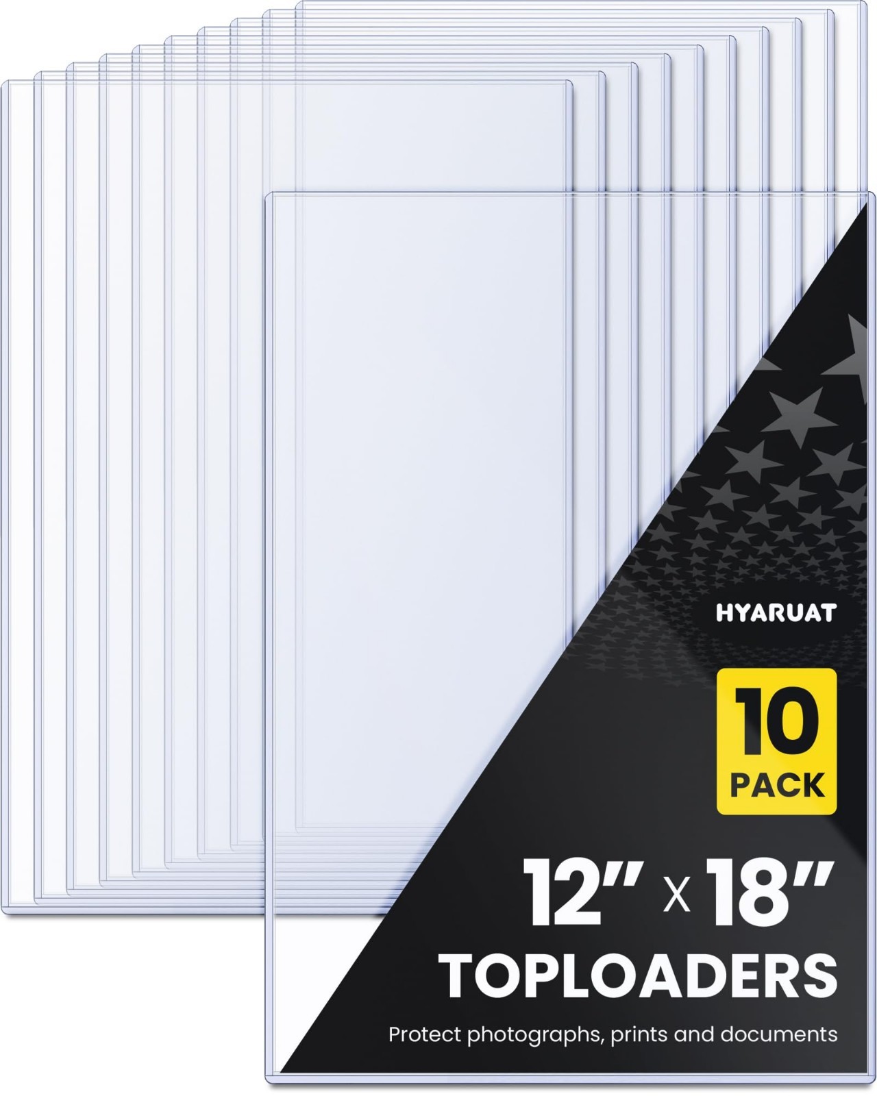 Clear PVC Toploaders 12×18 – Semi-Rigid Protectors for Posters, Prints & Art (10