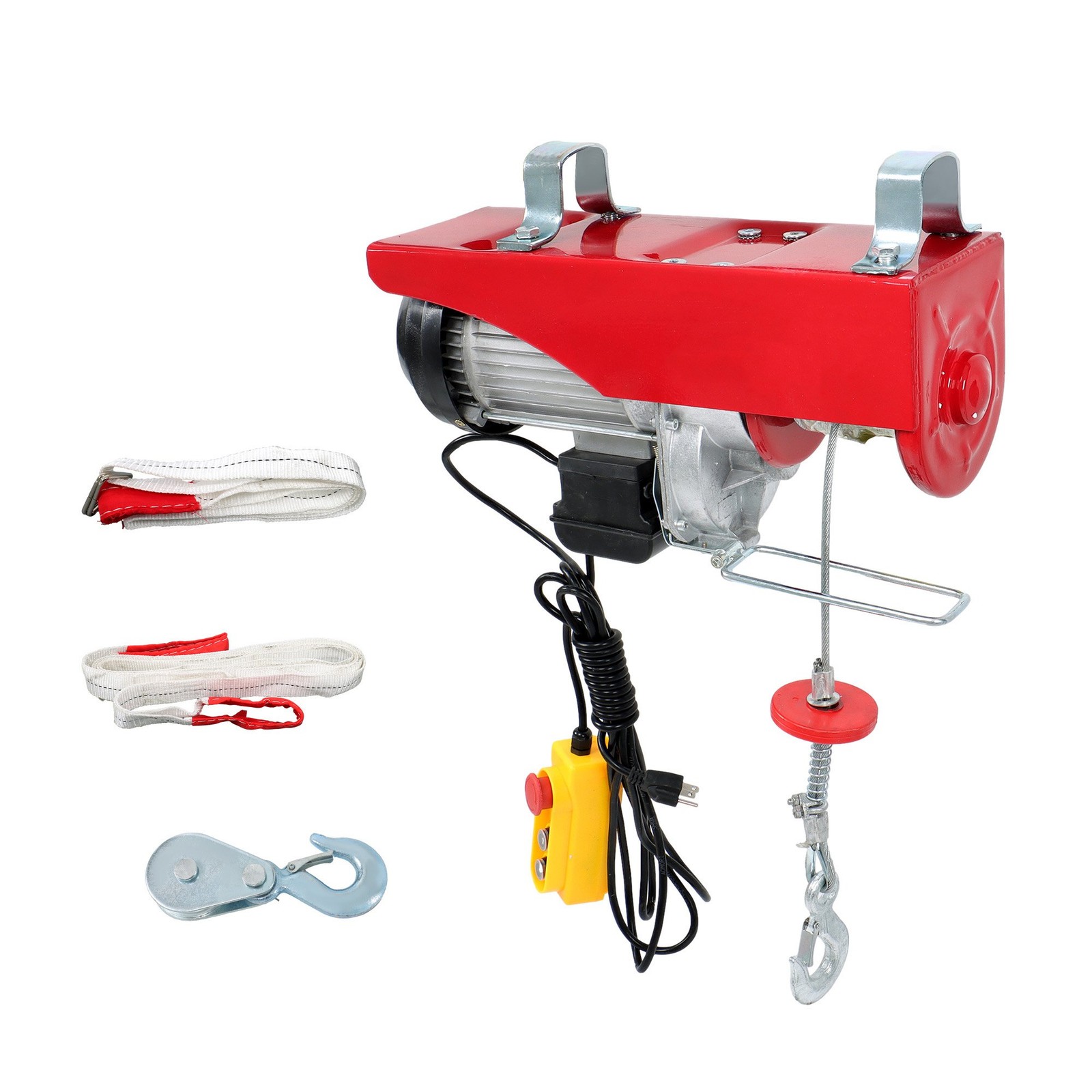 14ft Wired Remote Control 1600W 110V Mini Electric Hoist 2200lbs Crane Winch