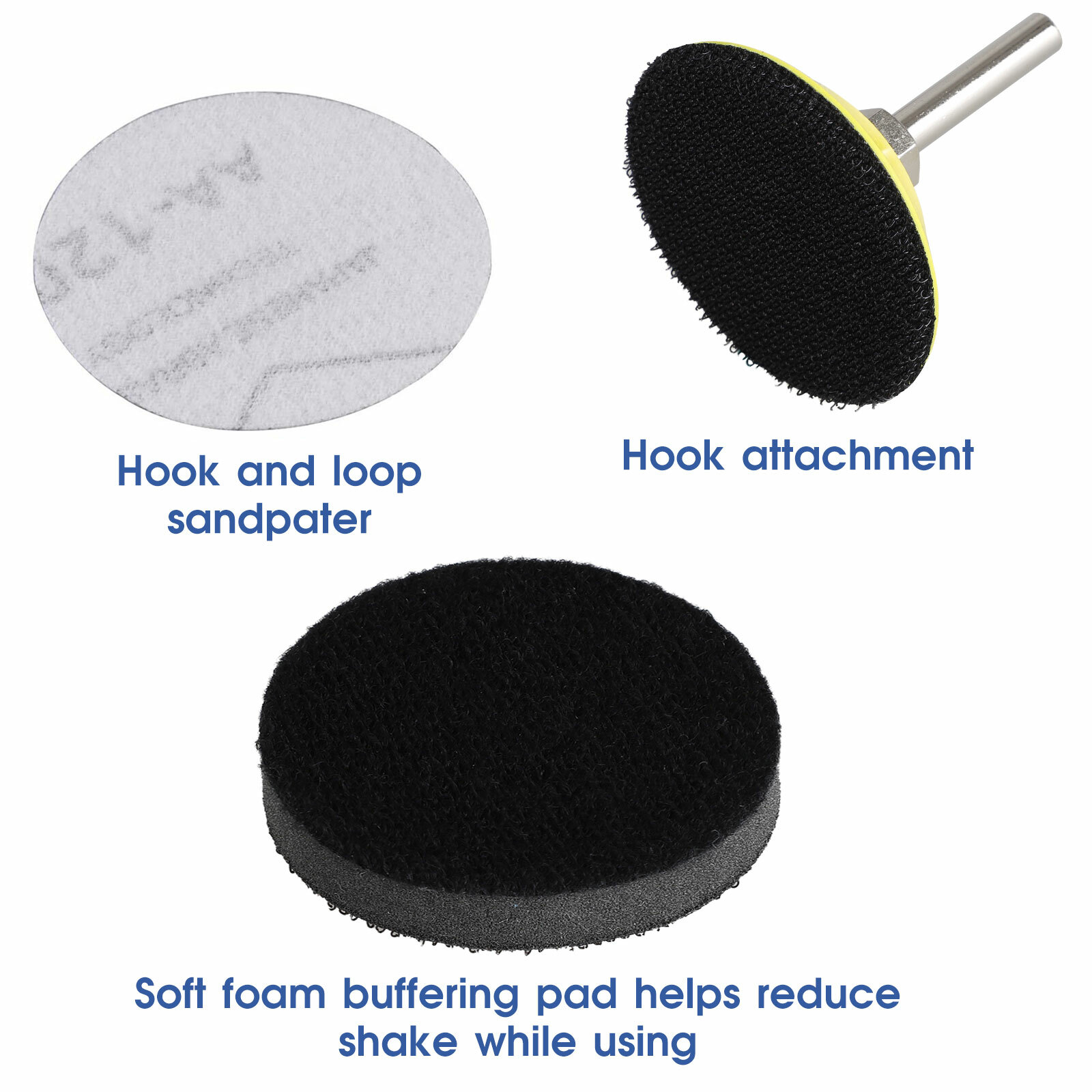 100pcs 2Inch 80-3000 Grit Mixed Sander Sanding Discs Pads Hook & Loop Sandpaper