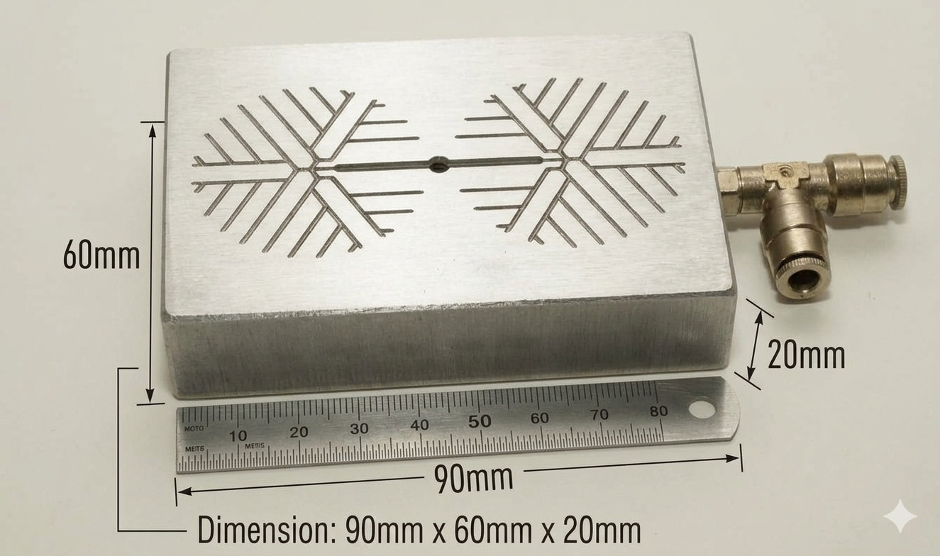 90mm x 60mm Flat Rectangular Air Bearing Block CMM Metrology