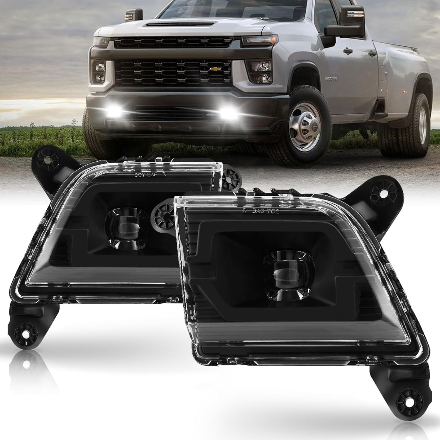 LED Fog Lights for 2019 2020 2021 2022 2023 Chevrolet Silverado 1500 2500HD 3500