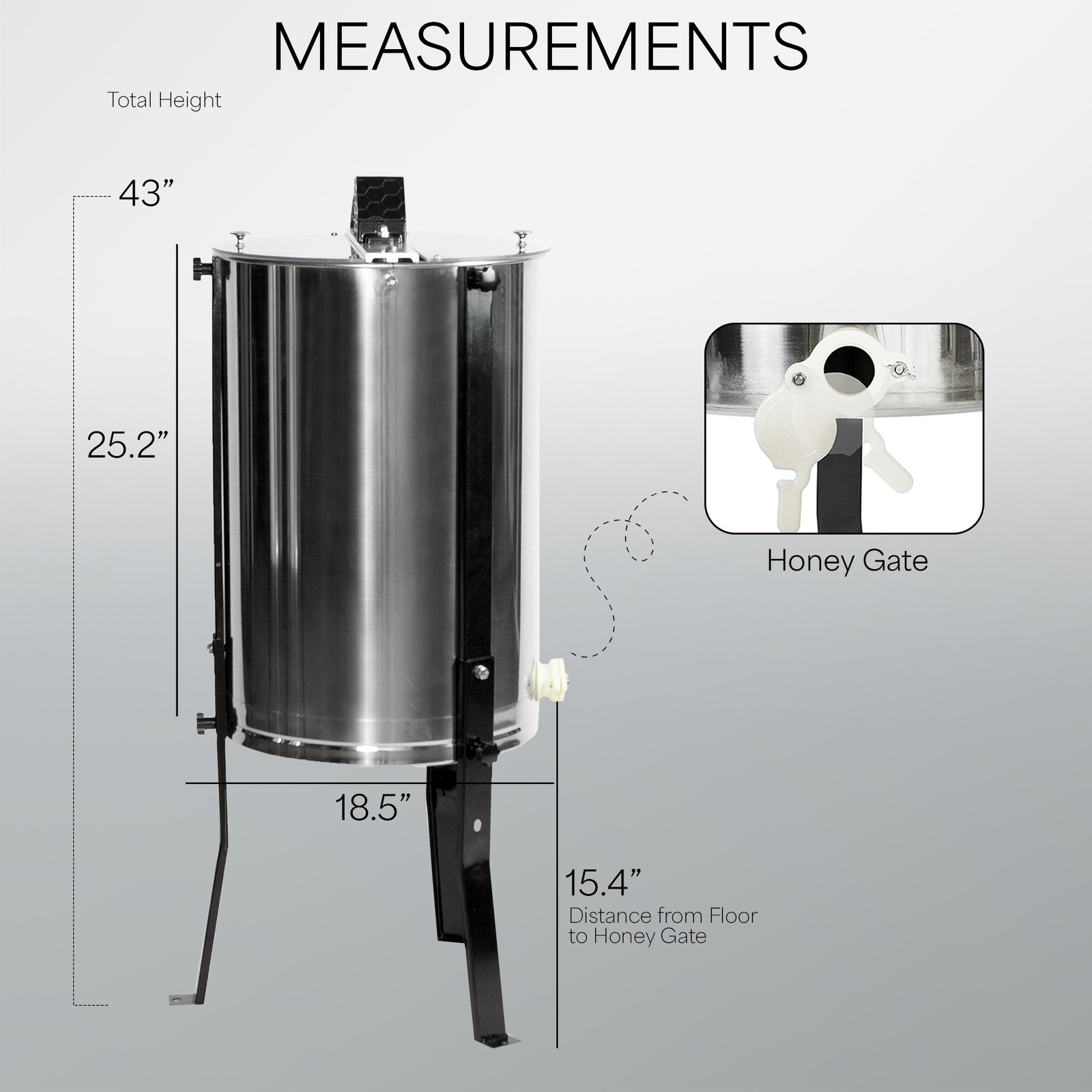 Four 4/8 Frame Stainless Steel Bee Honey Extractor SS Honeycomb Drum BEE-V004B
