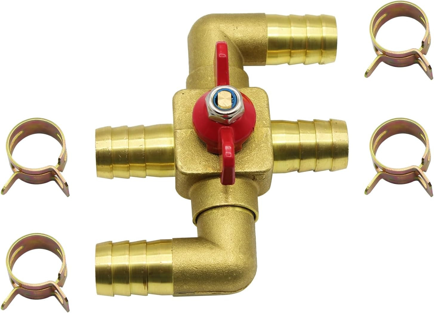 Solid Brass 3/4 Inch Heater Control Valve, 4-Way Automobile Heating Water Valve,