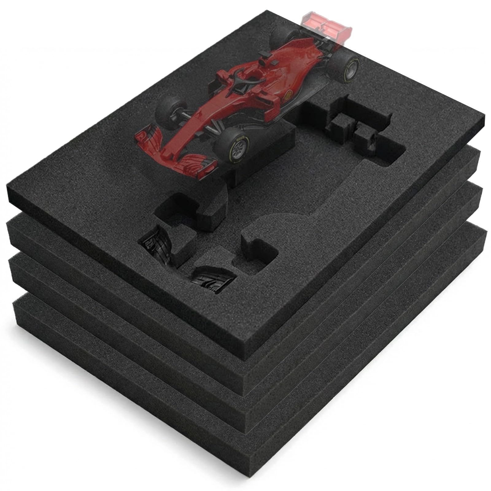 Polyurethane Foam Padding Inserts, 4 Pack 16 x 12 x 1 Inch Black Soft Cuttabl…