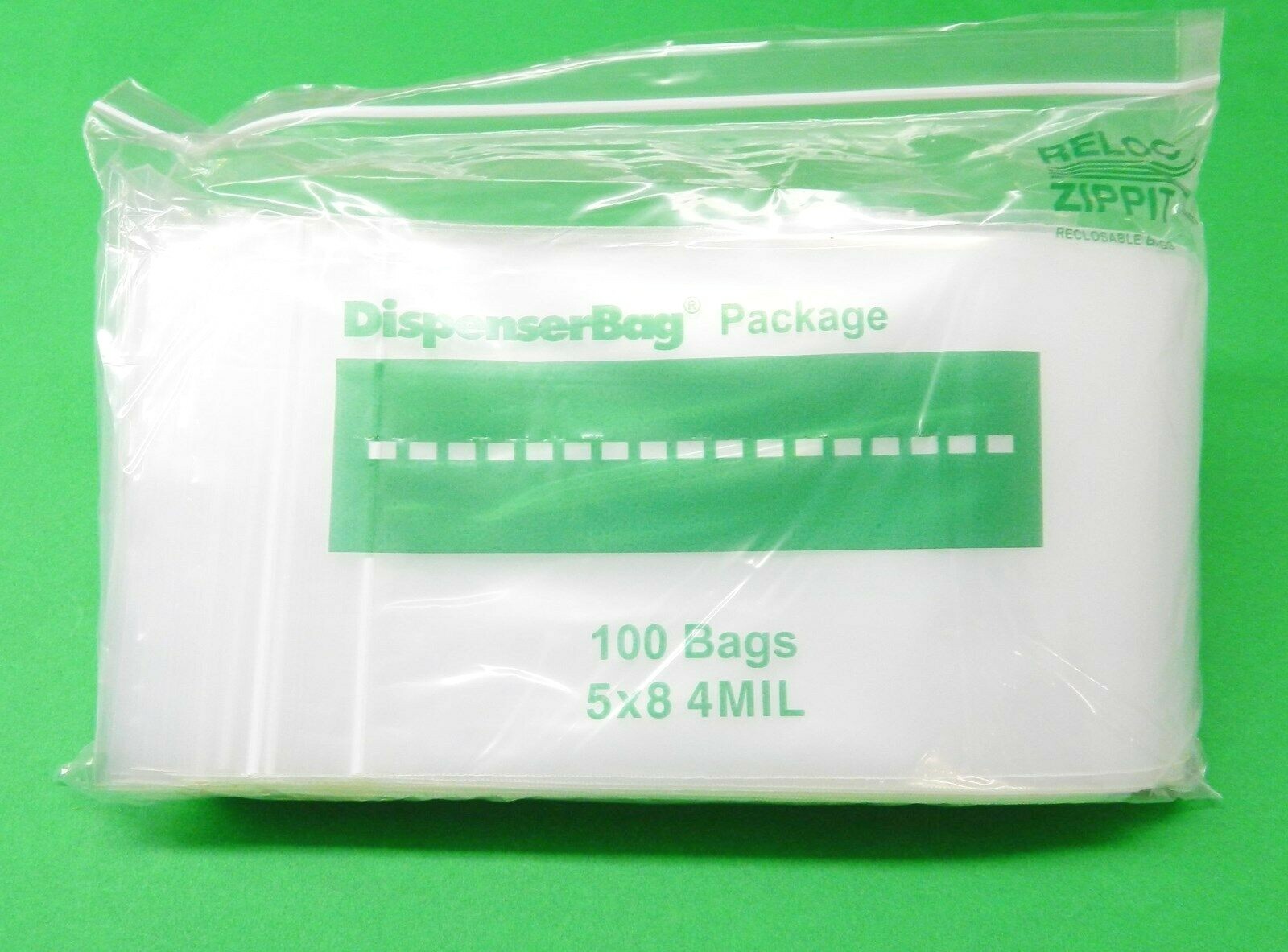 100 Reloc Zippit Bags 5×8 4mil Reclosable Clear H.D. 4 Mil Zip Top Seal Locking