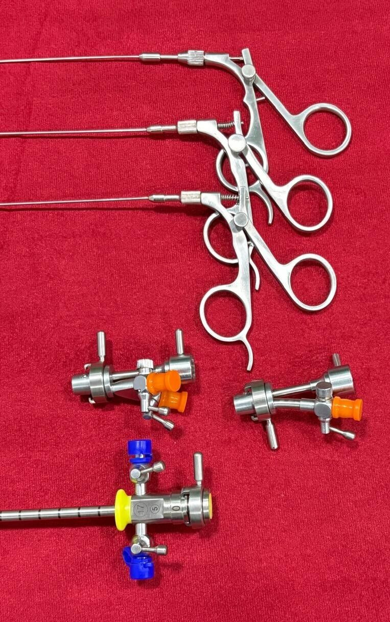 1Set-Laparoscopic Cystoscope Sheath Full Surgery Set 17FR & Graspers 5FR SS
