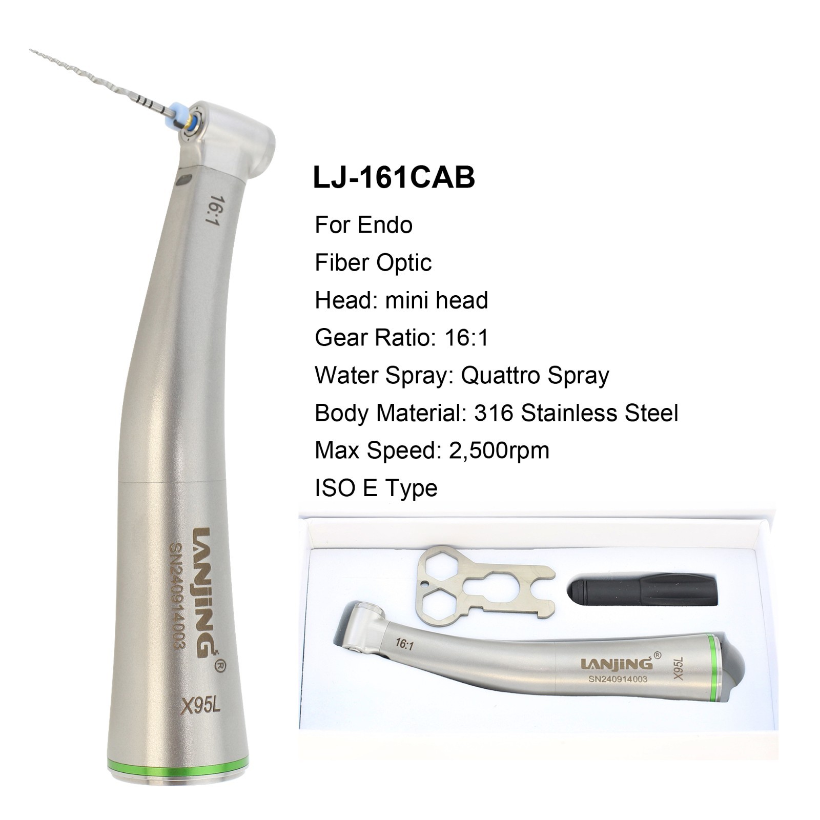 Dental 6:1 8:1 10:1 16:1 Endo Handpiece Endodontics Contra Angle Dentsply Kerr