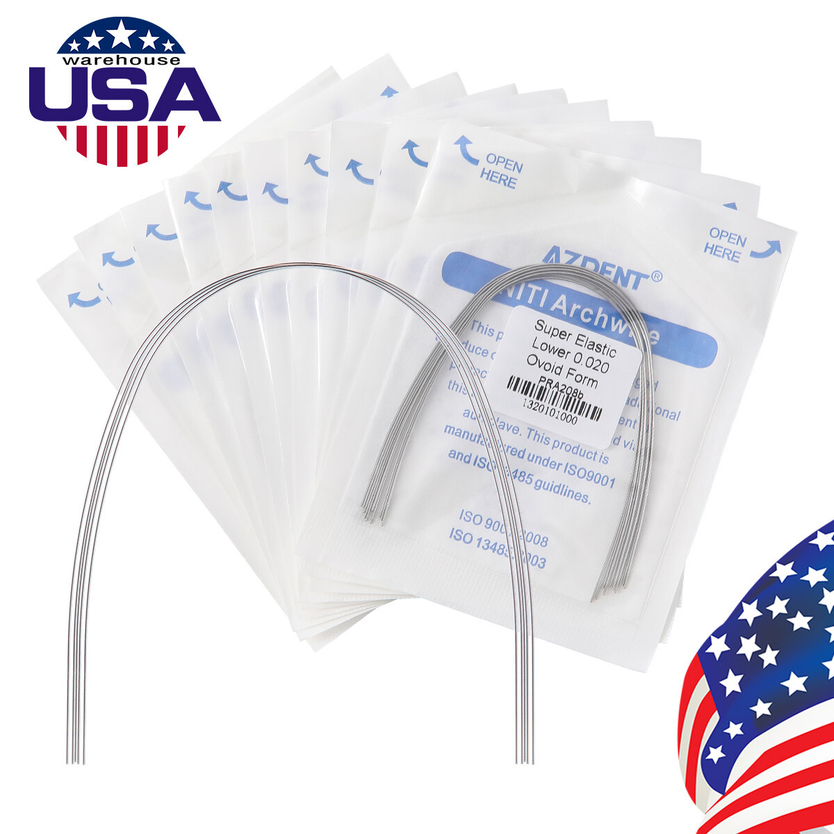 Dental Orthodontic Arch Wire Round Super Elastic NITI Round Ovoid Form AZDENT