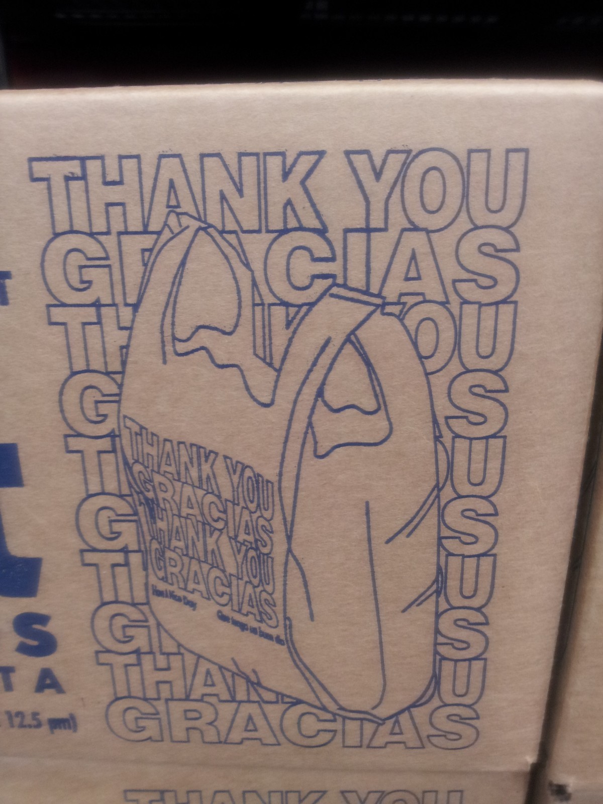 THANK YOU PLASTIC BAGS 11.5″ x 22″ W/ GRACIAS RECYCLED MATERIALS (400 PER BOX)