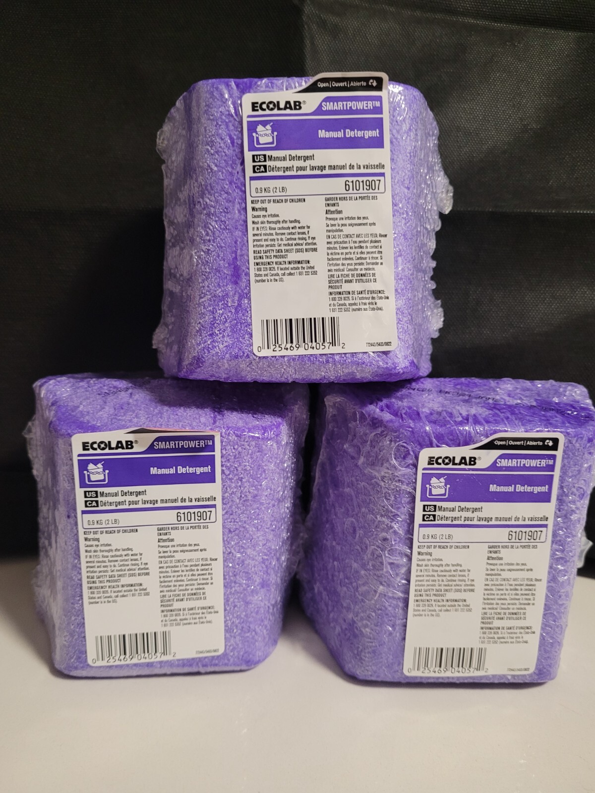Ecolab Smartpower Manual Detergent #6101907 (1) 2 Lb Block.