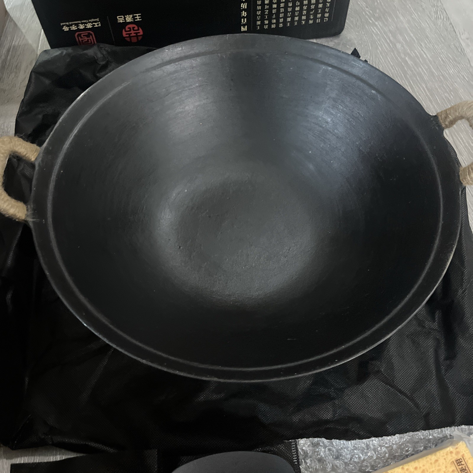 Wangyuanji 13.4 Inch Cast Iron Wok Lid Chinese Stir Fry Pan Never Used