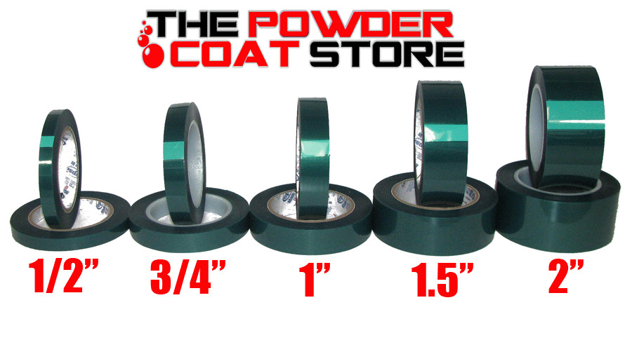 1 Inch x 72 yds – High Temperature Polyester Green Masking Tape for Powder Coat
