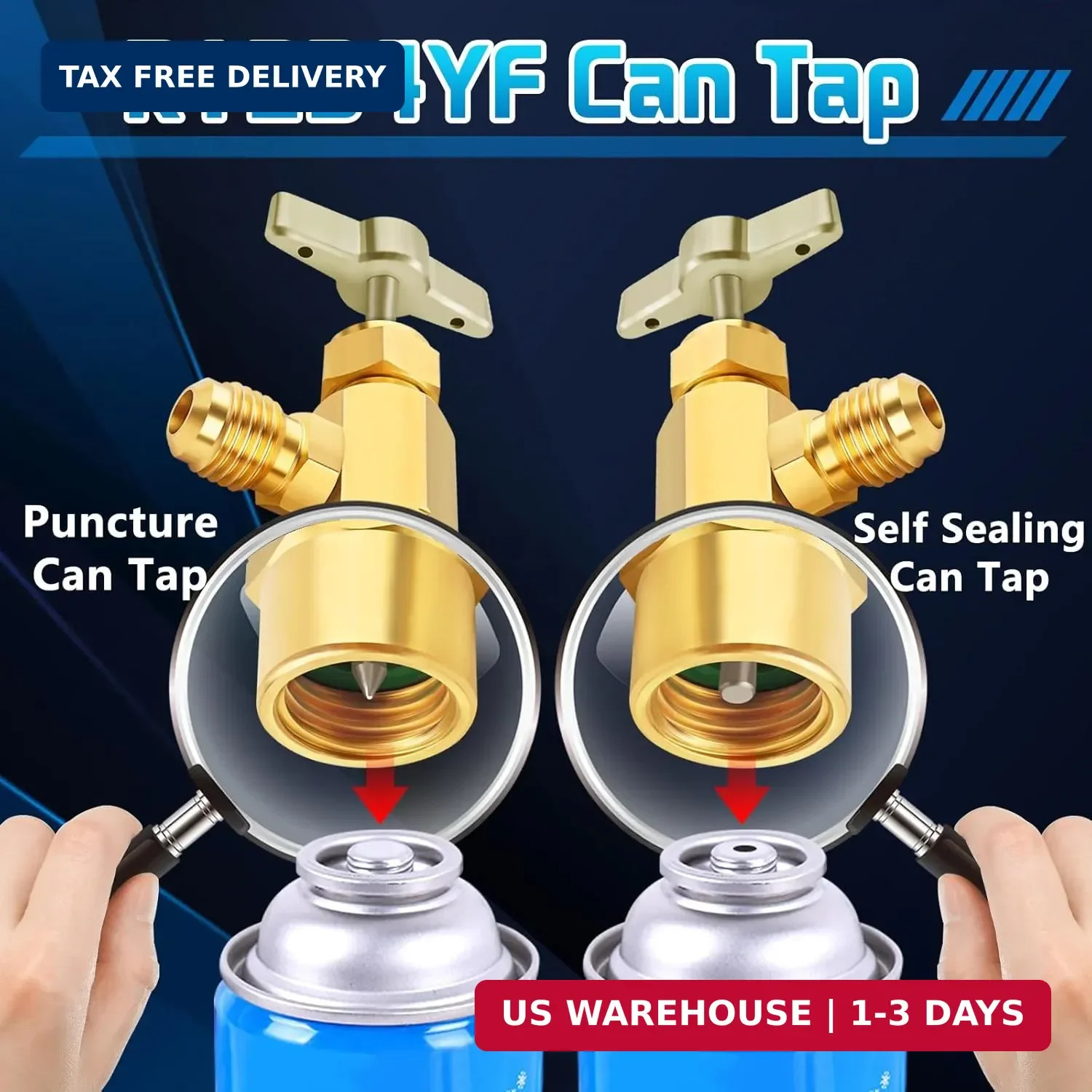 R1234YF Can Tap, R1234YF Self-Sealing and Puncture Style Refrigerant Can Tap Val