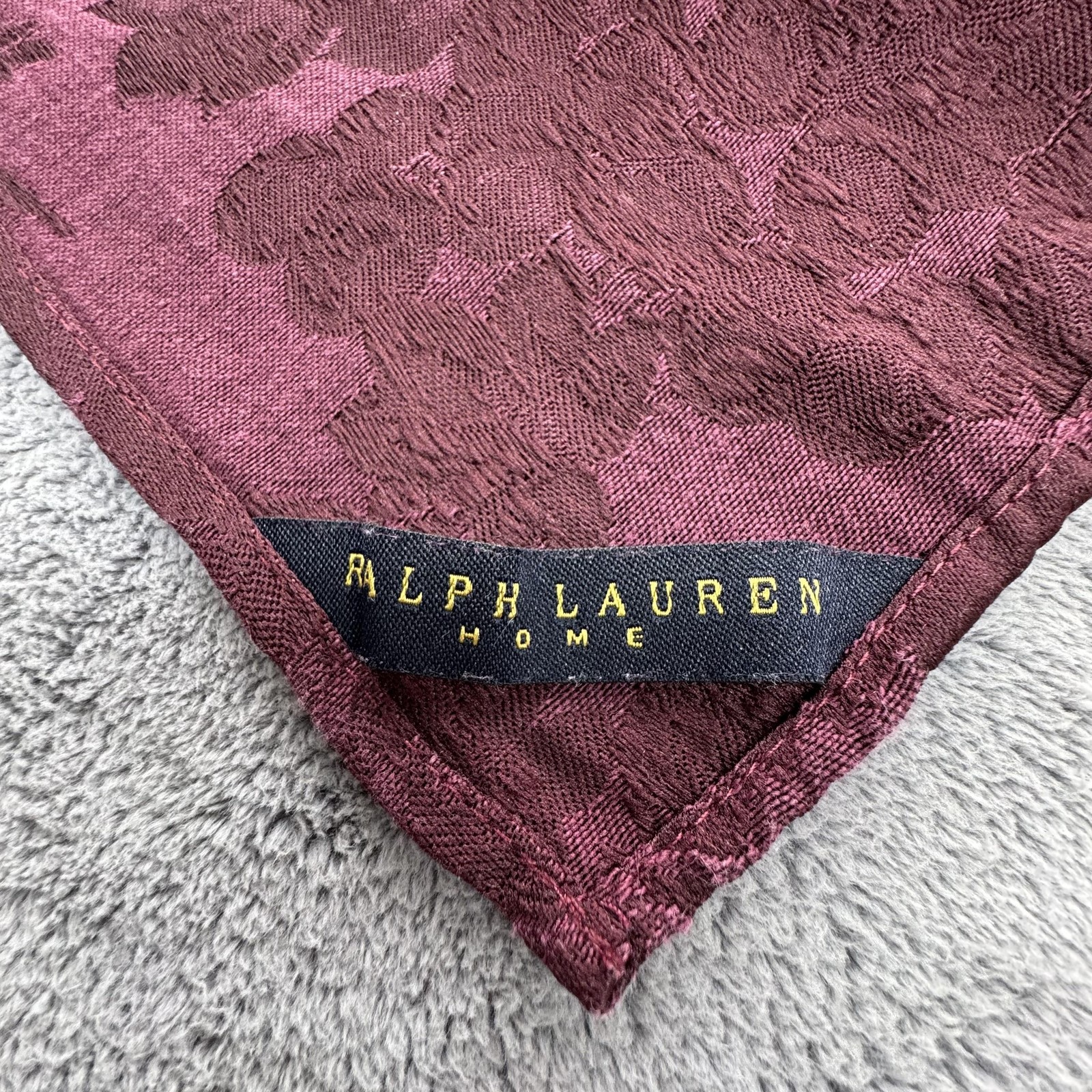 Ralph Lauren Home 18 In Burgundy Jacquard Floral Dinner Napkin Polycotton