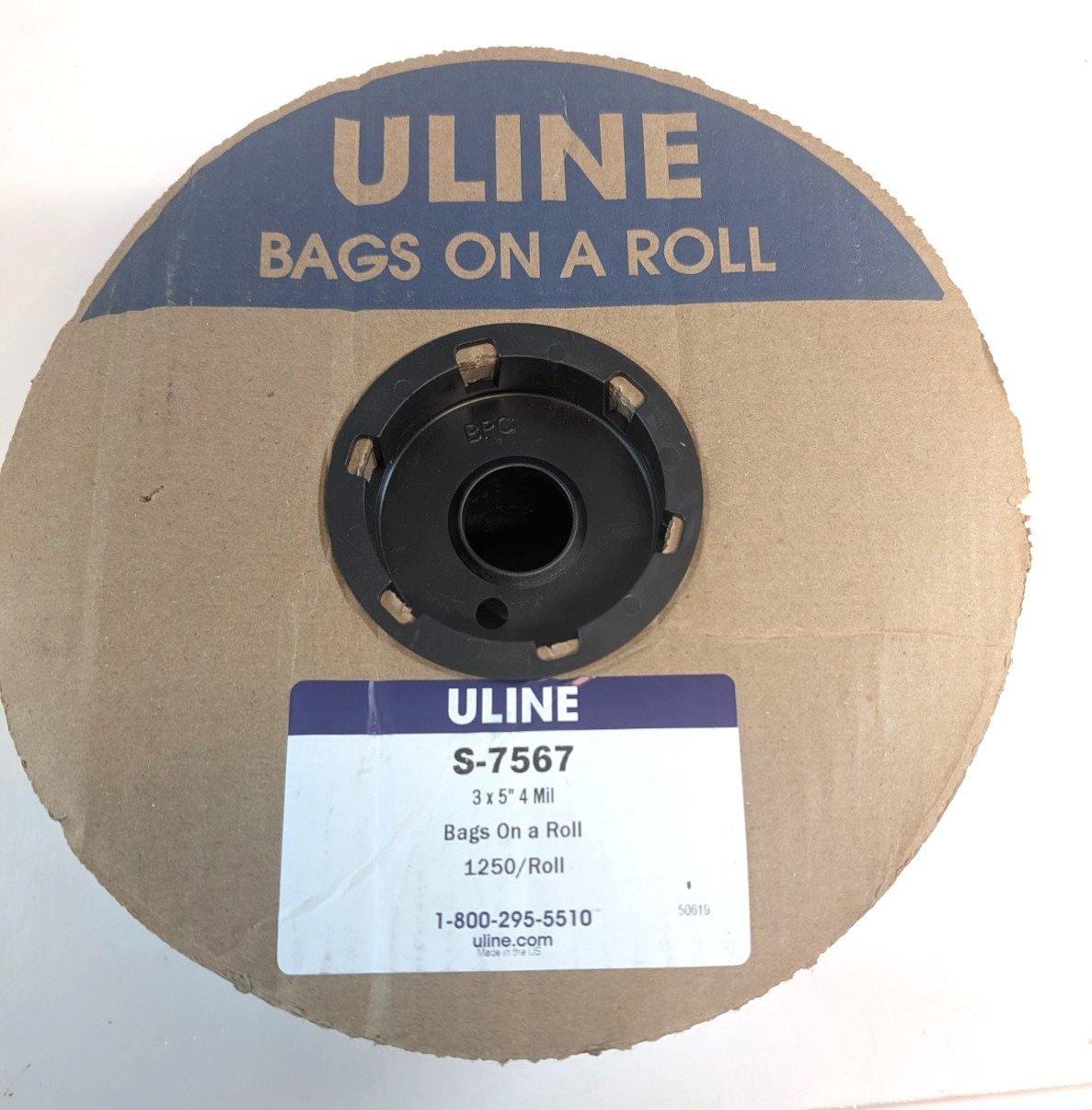 ULINE Clear Poly Bags on a roll. 3×5 4mil 1250 / roll