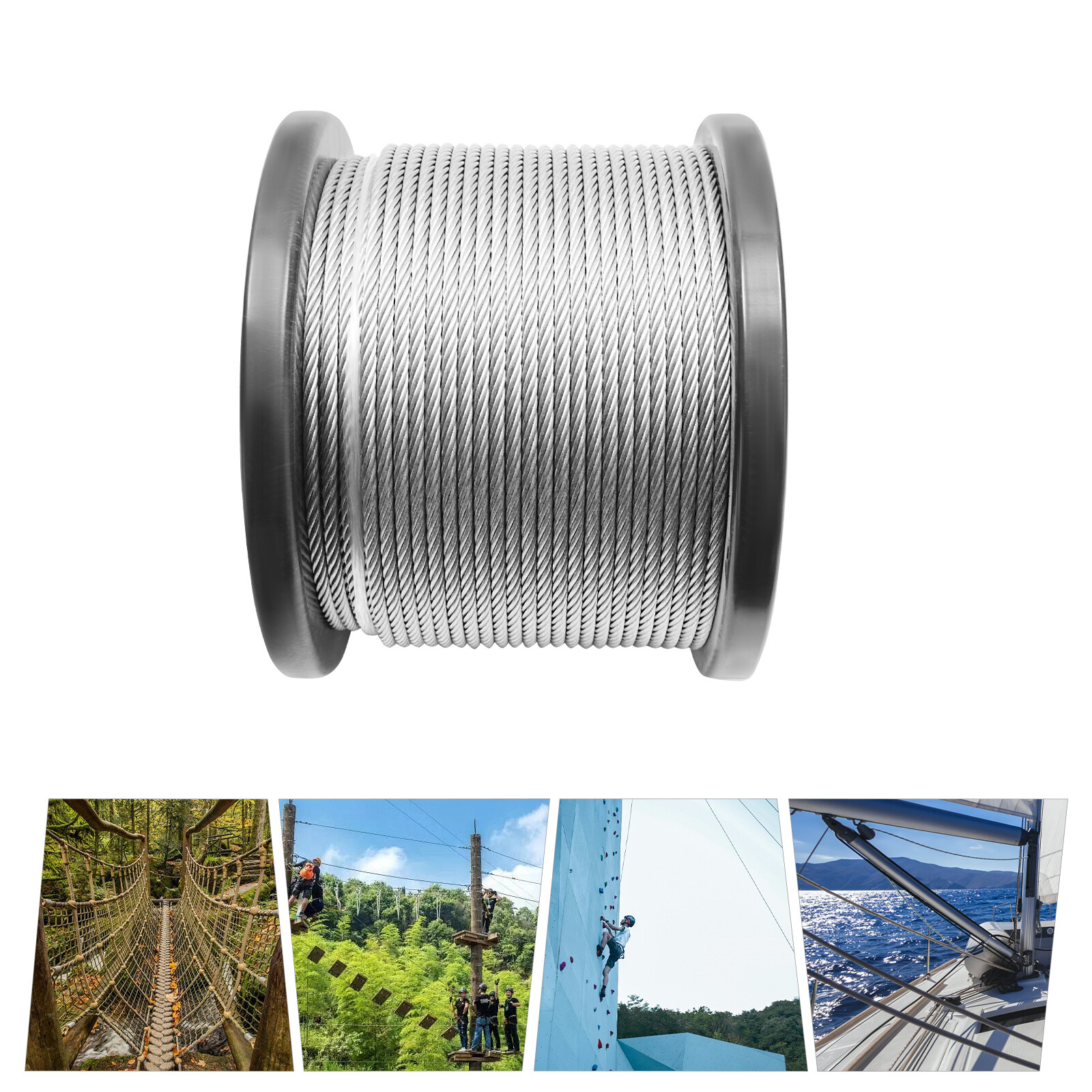 T304 Stainless Steel Cable 1/4″x 200ft Marine Grade Deck Cable Railing 7*19 NEW