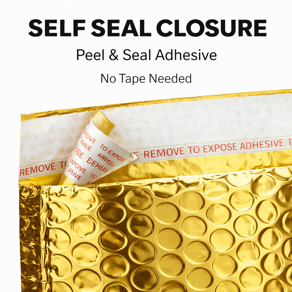 Metallic Gold Poly Bubble Mailers Padded Shipping Envelopes Self Seal All Sizes
