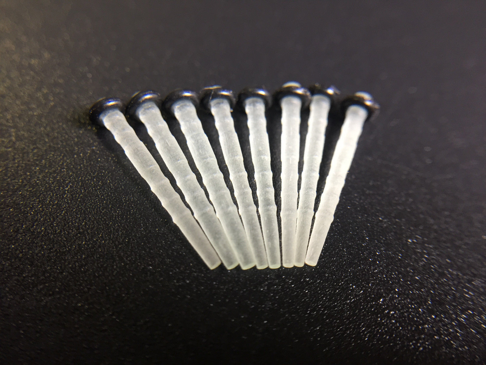 100Pcs Dental Fiber Post Glass Quartz Screw Straight 1.0~1.8mm Ring In Bulk
