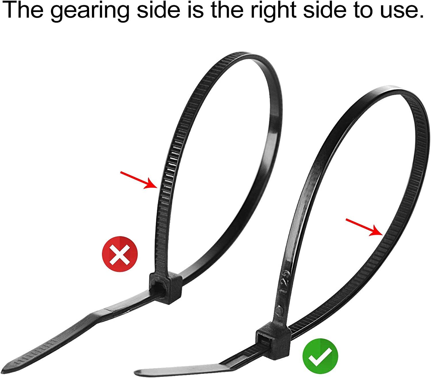 100-200 Cable Zip Ties 14″/12″/6″/4″ Heavy Duty Nylon Wire Wrap UV Resistant Lot