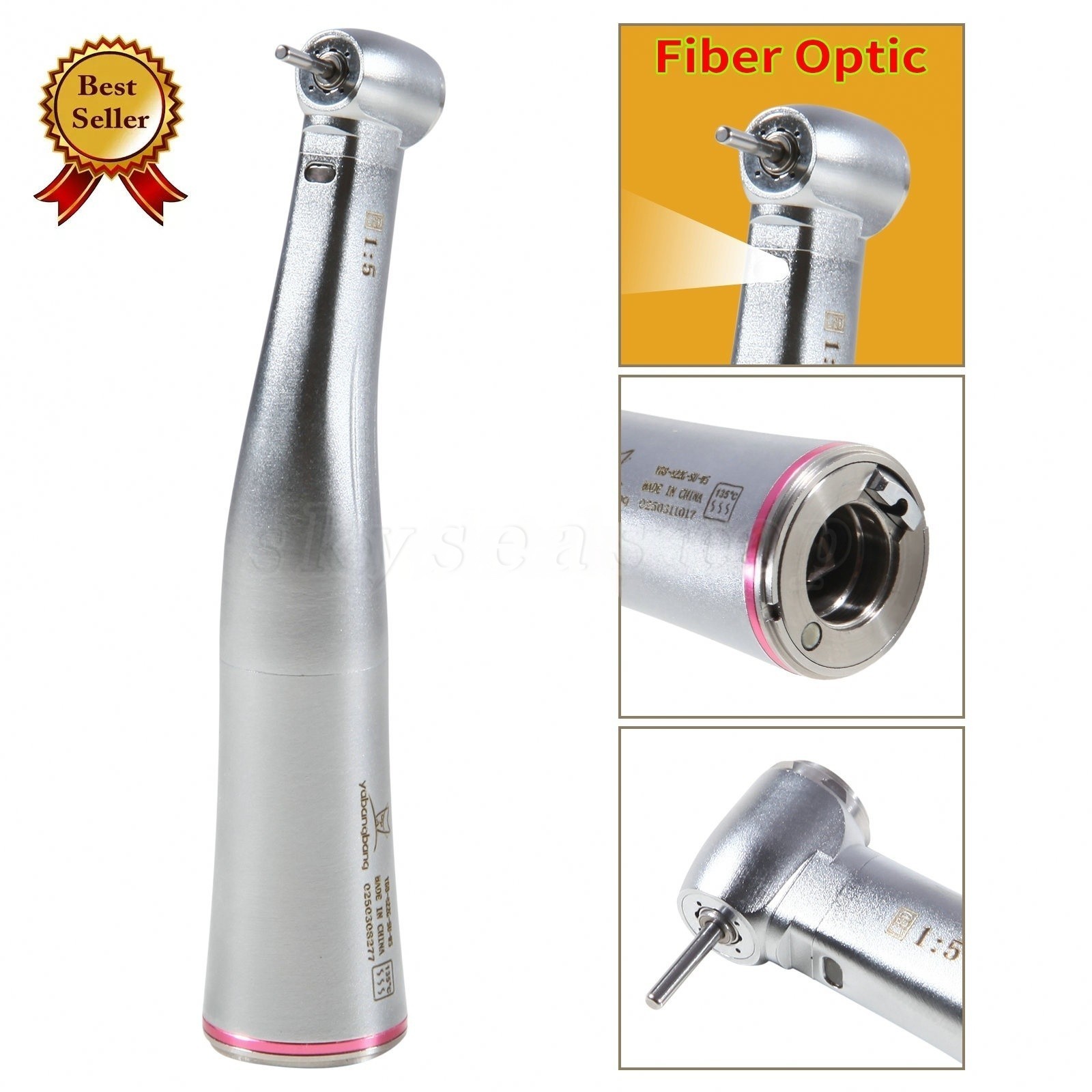 Dental 4:1 1:1 1:5 contra angle handpiece LED fiber optic light Red Blue Water
