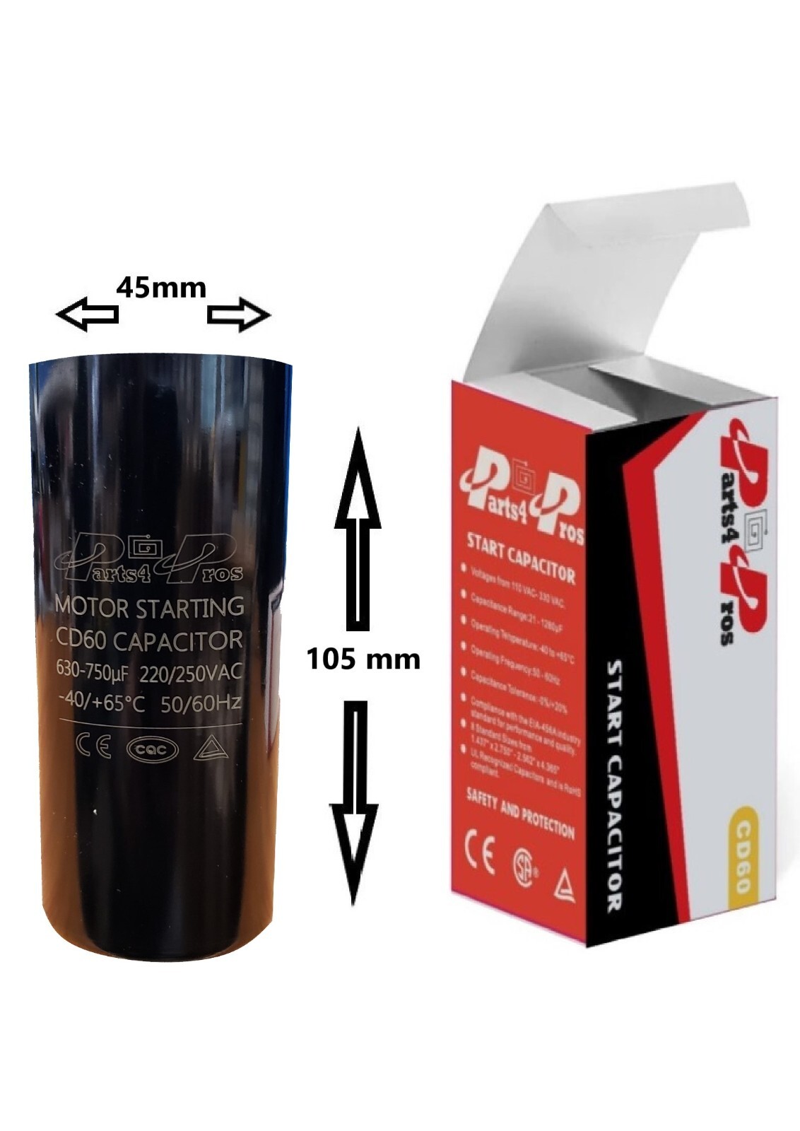 630-750 uF MFD 220-250V 250 VAC High Quality Motor Start Capacitor Round HVAC
