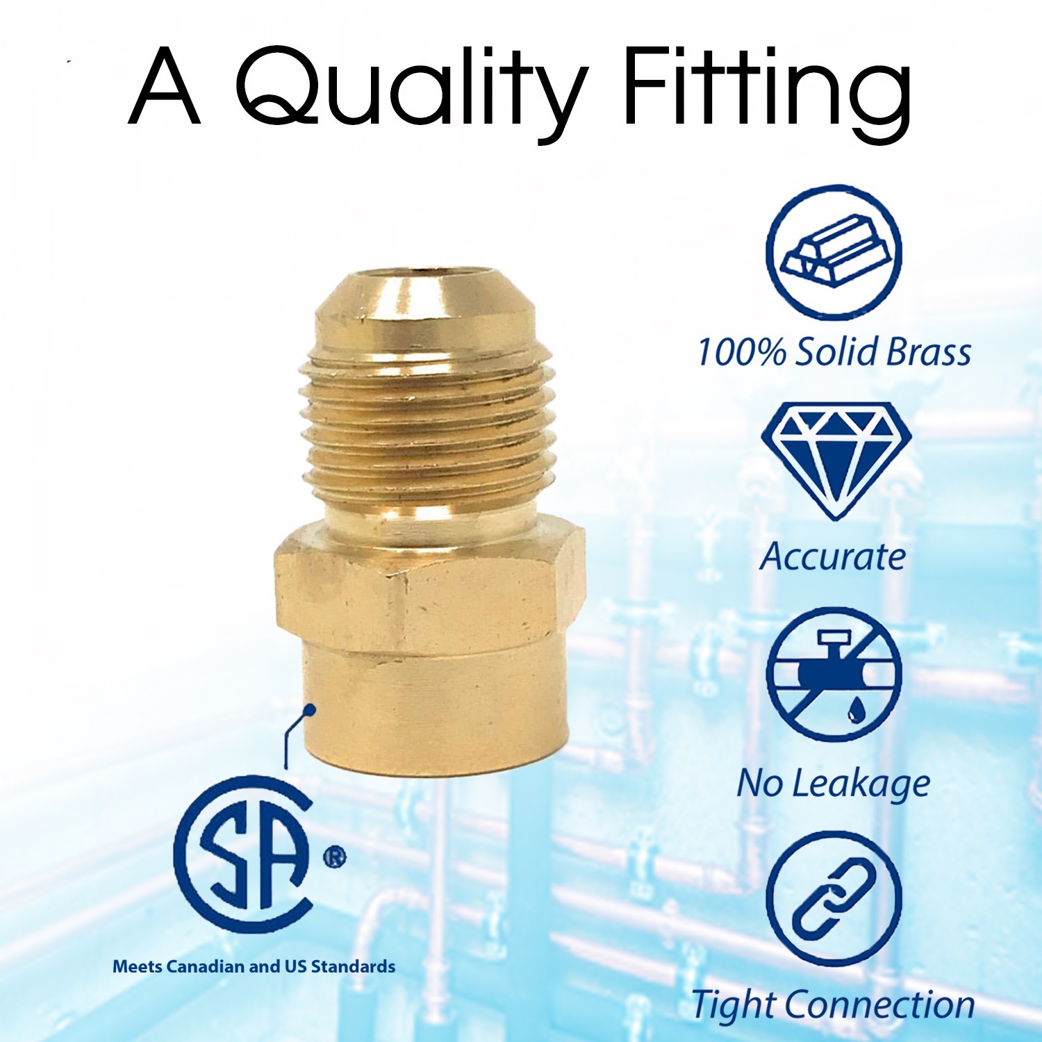 1/2″ Male Flare x 3/8 Female Flare Brass Reducer coupling to adapt 1/2″ to 3/8″