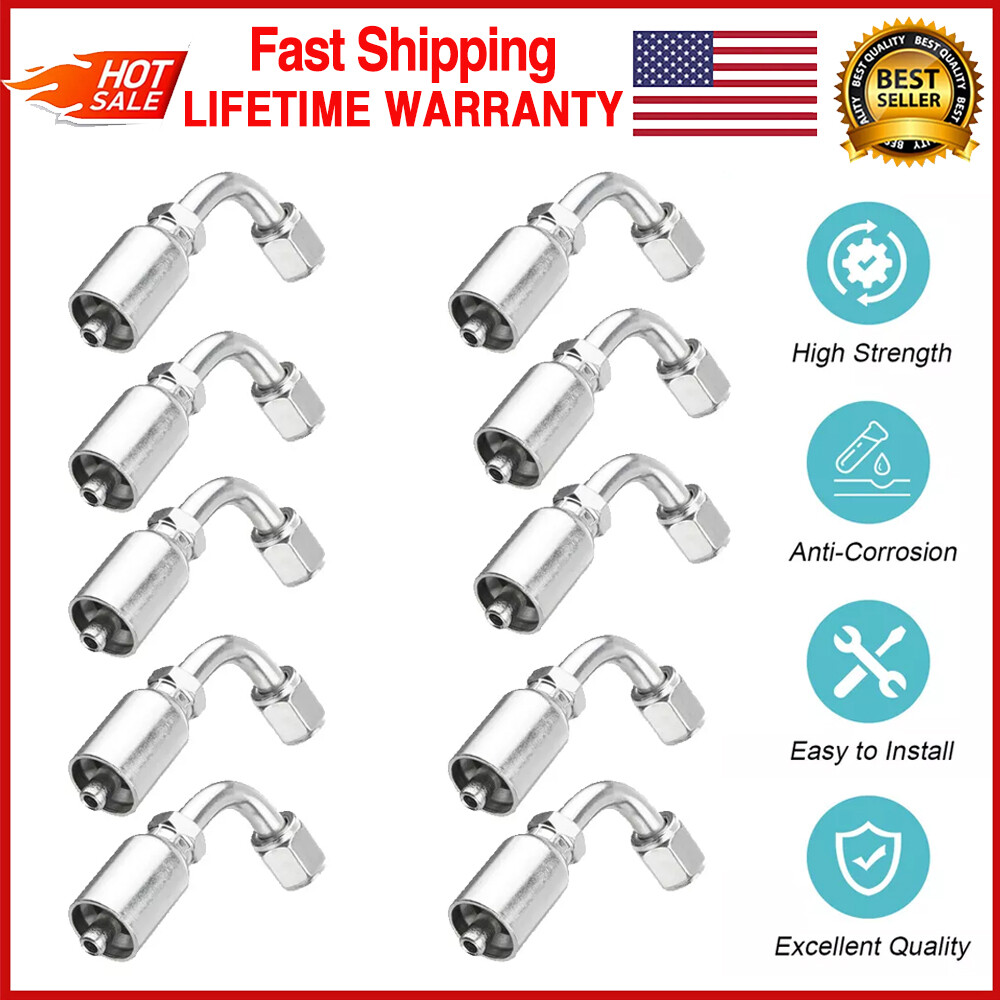 NEW 10 PCS 13943 4-4 PK STYLE HYDRAULIC HOSE FITTINGS 1/4″ FJIC 90 Degree