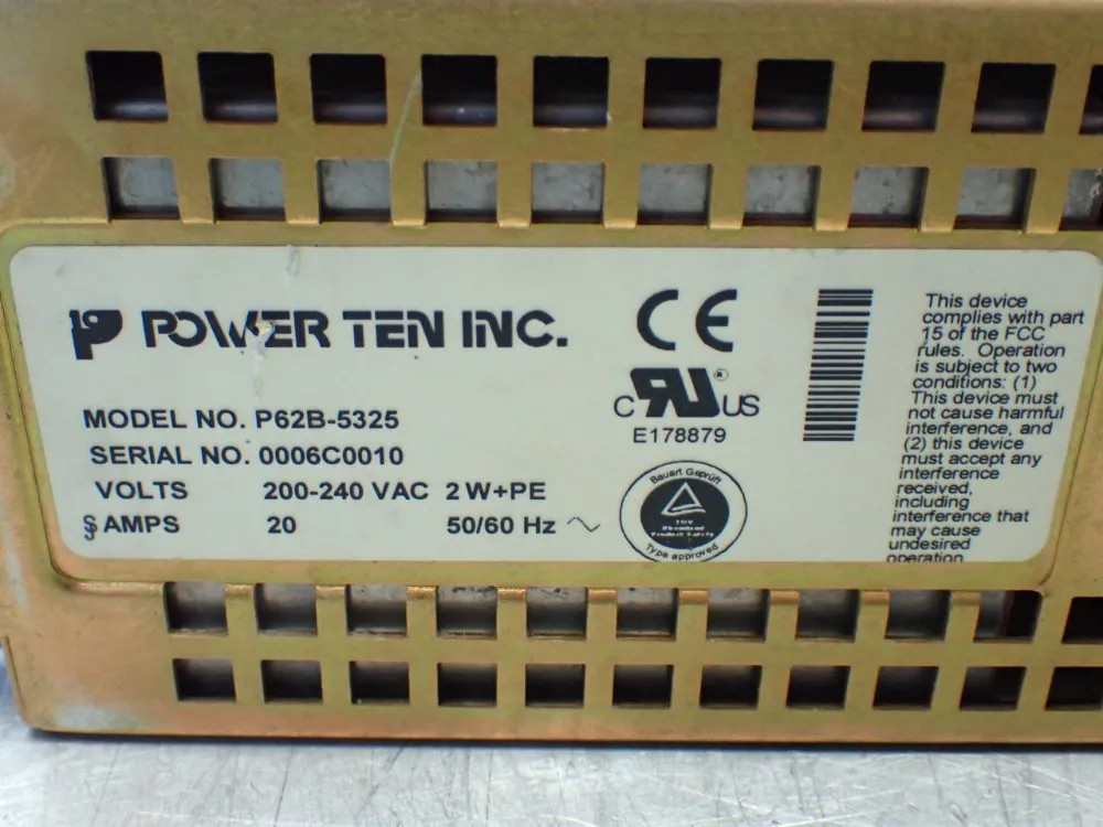 POWER TEN DC POWER SUPPLY. P62B-5325