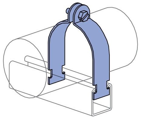 Unistrut P1113-EG, 1″, 600 Lb Rated, Steel, 2-Piece, Pipe/Conduit Clamp, 1pc