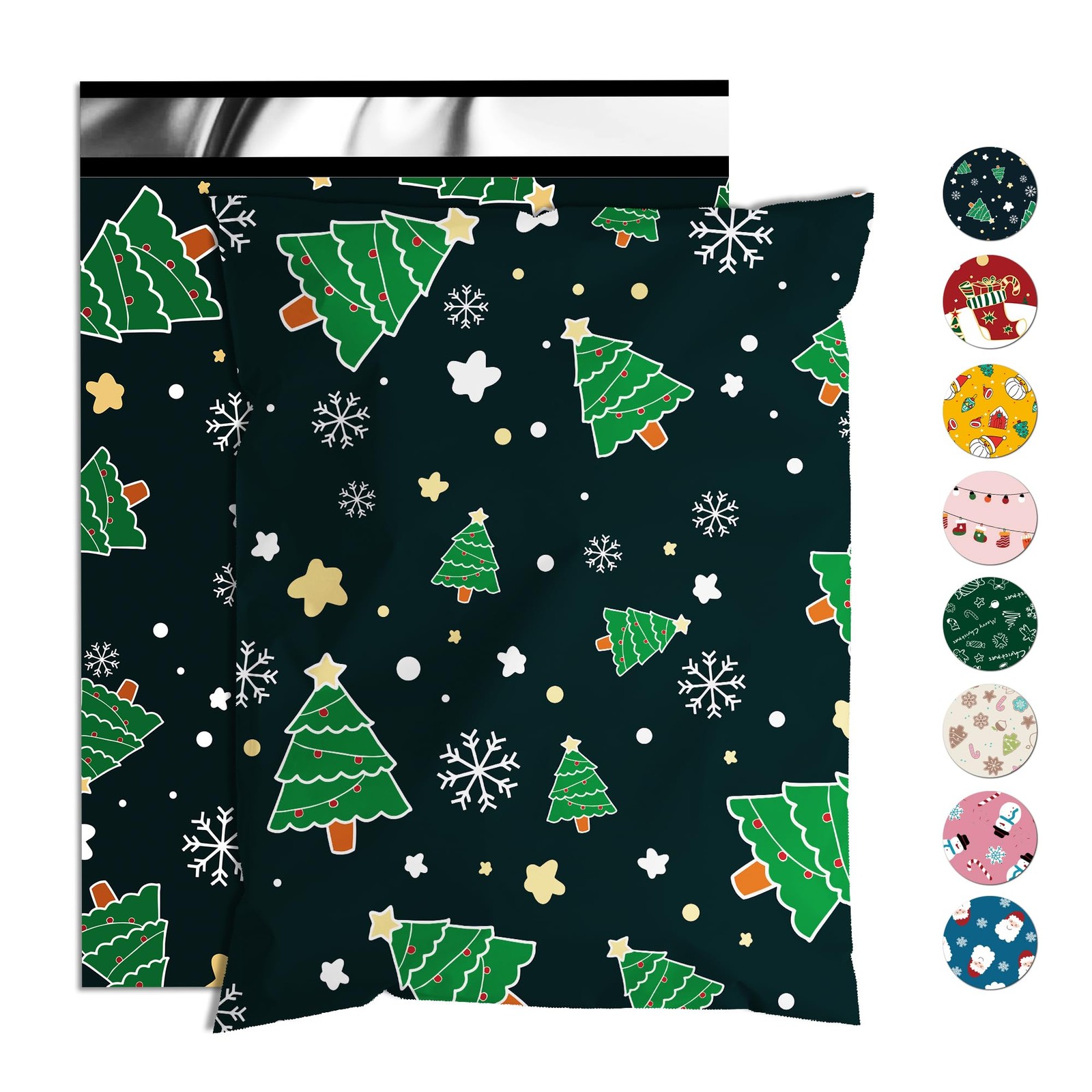 25 PCS 10×13 Inch Christmas Poly Mailers Tree Print Waterproof Shipping Bag