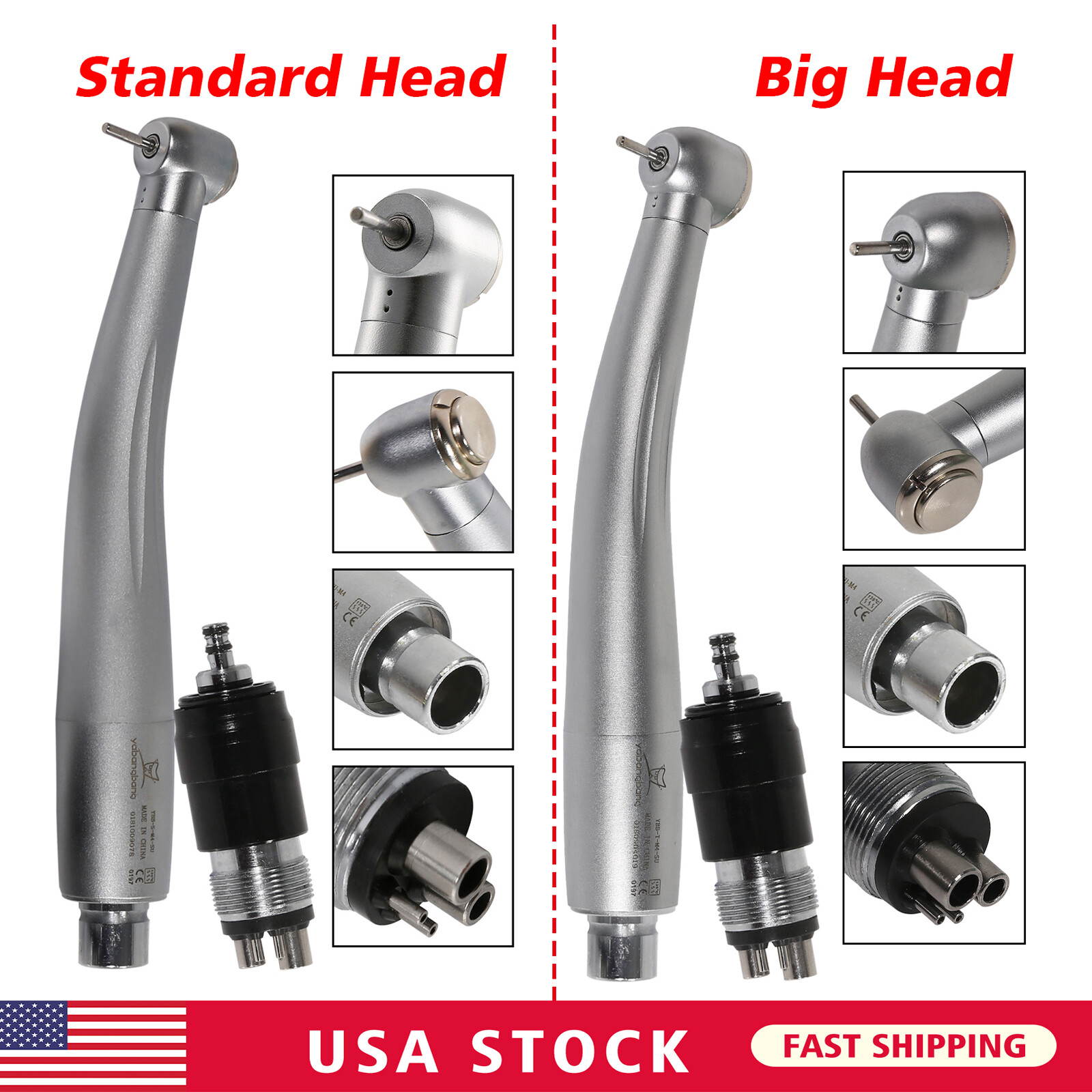 Dental High Speed Turbine Handpiece Standard /Big Head + Coupler 4 H fit NSK st