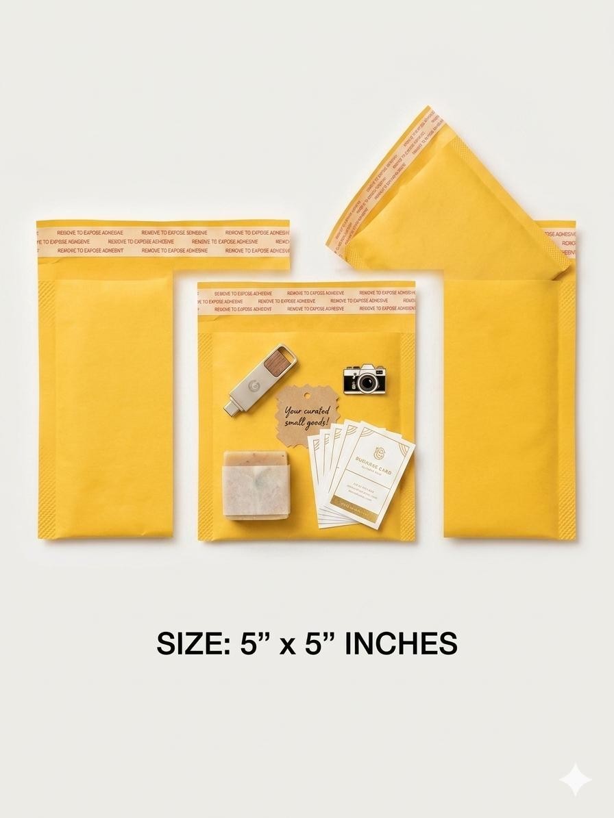 # 5″ x 5″ inch Kraft Paper Bubble Padded Envelope pcs#10 #25 #50 #100
