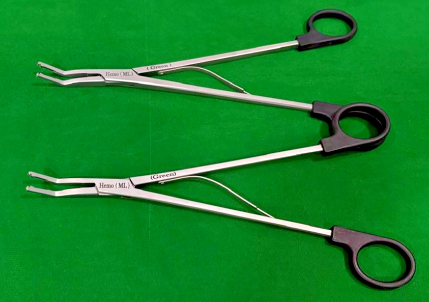 2pc Laparoscopic Open Surgery Hem-o-Lok Applier (ML) Green Reusable Instruments