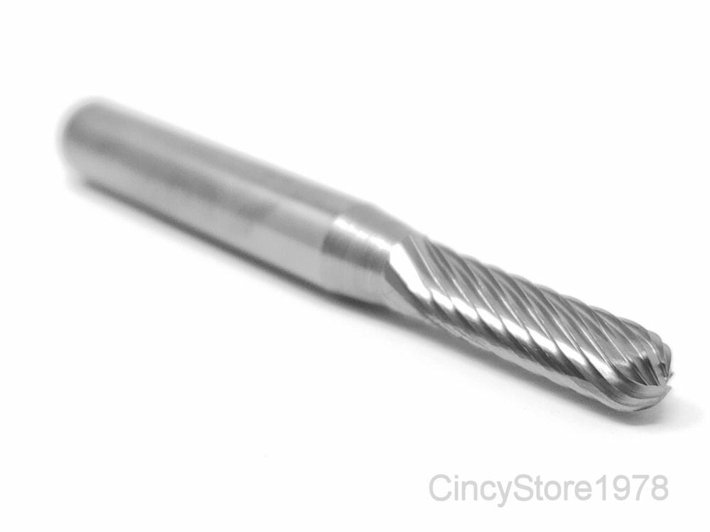 SC14S Cylindrical Radius 3/16″ Carbide Burr Bur Tool Die Grinder Bit 1/4″ Shank