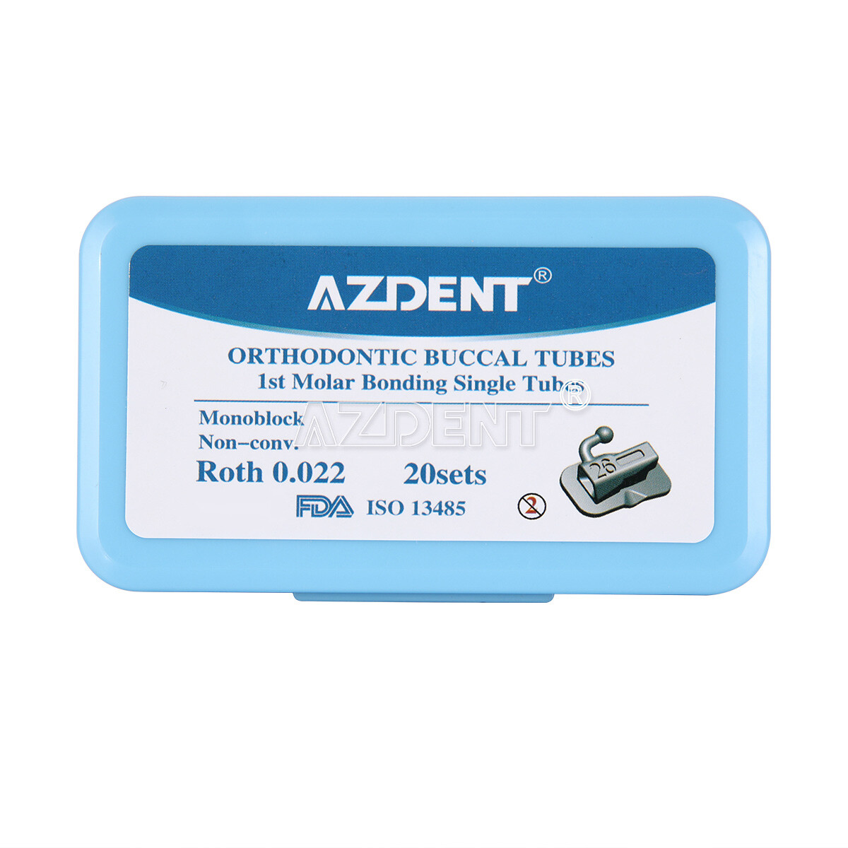 AZDENT Dental Ortho Bondable Buccal Tubes 1st 2nd Molar Roth MBT Non-convertible