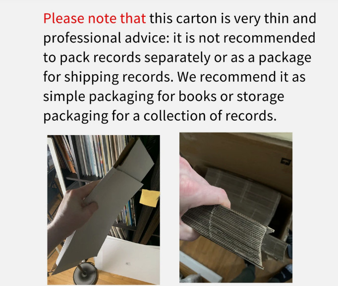 100 X White Vinyl Record LP Shipping Mailer Boxes 12.5″x12.5″x1″ Album Paper Box