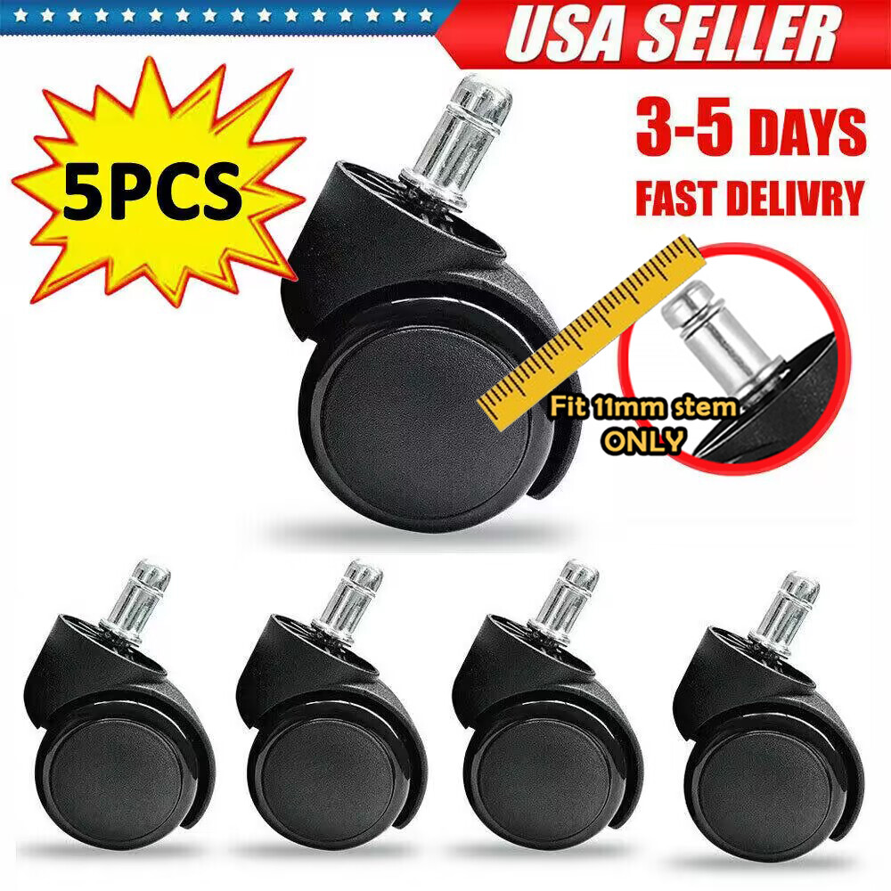 5PCS Office Desk Chair Caster Wheel Swivel Protect Floor Furniture Replacement